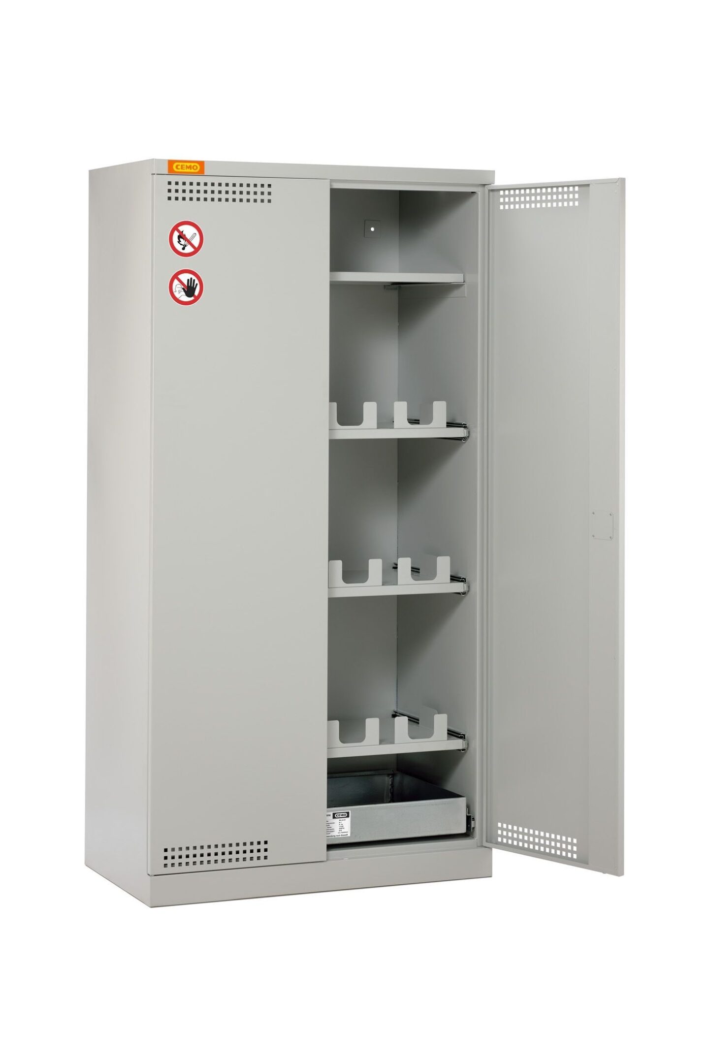 11014 04 umweltschrank kanisterschrank 10 20 rechts ge ffnet mit verbotsaufkleber